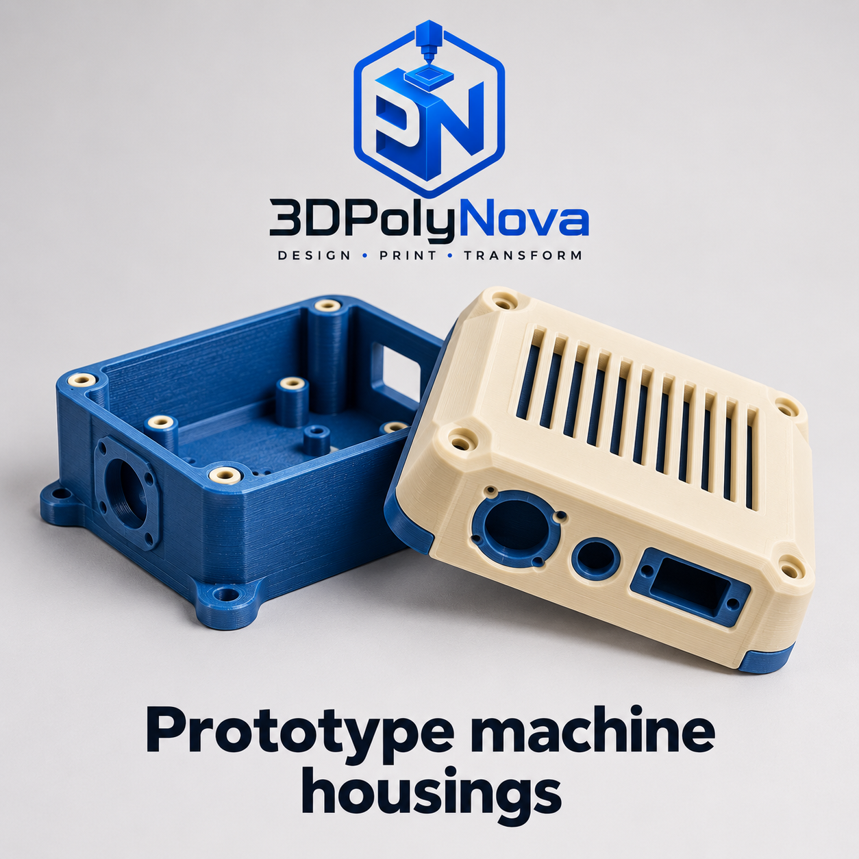 Engineering & Innovation Labs: Blue and cream prototype housings-3