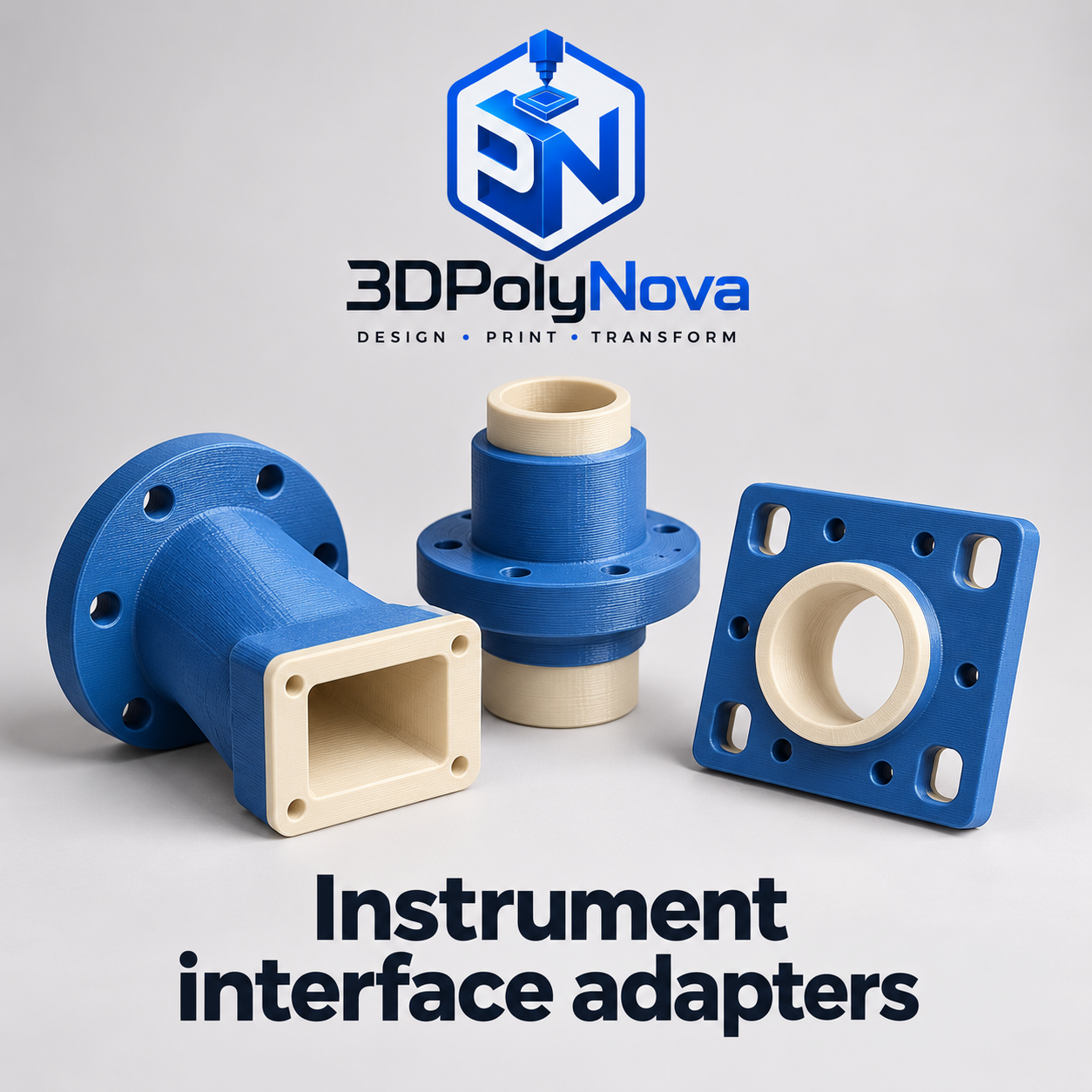 Engineering & Innovation Labs: Blue cream instrument interface adapters-8
