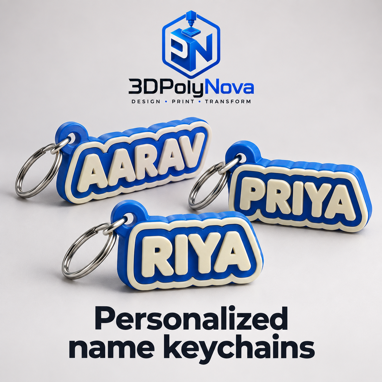 On-demand Custom 3D Products: Personalized name keychains-1