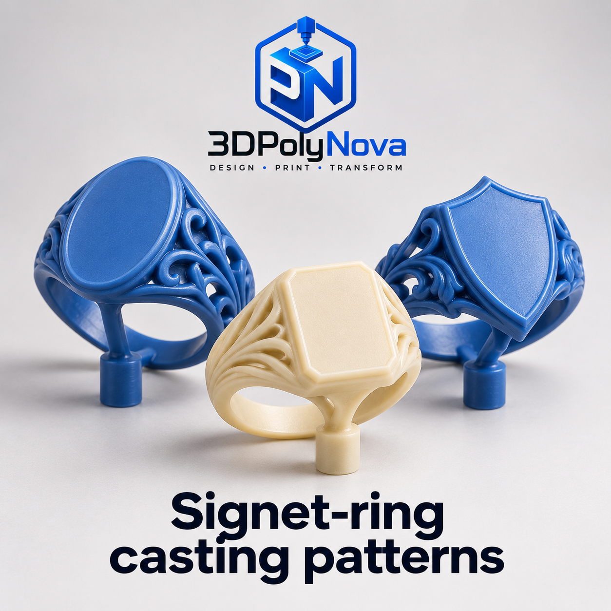 On-demand Custom 3D Products: Signet-ring casting patterns-5