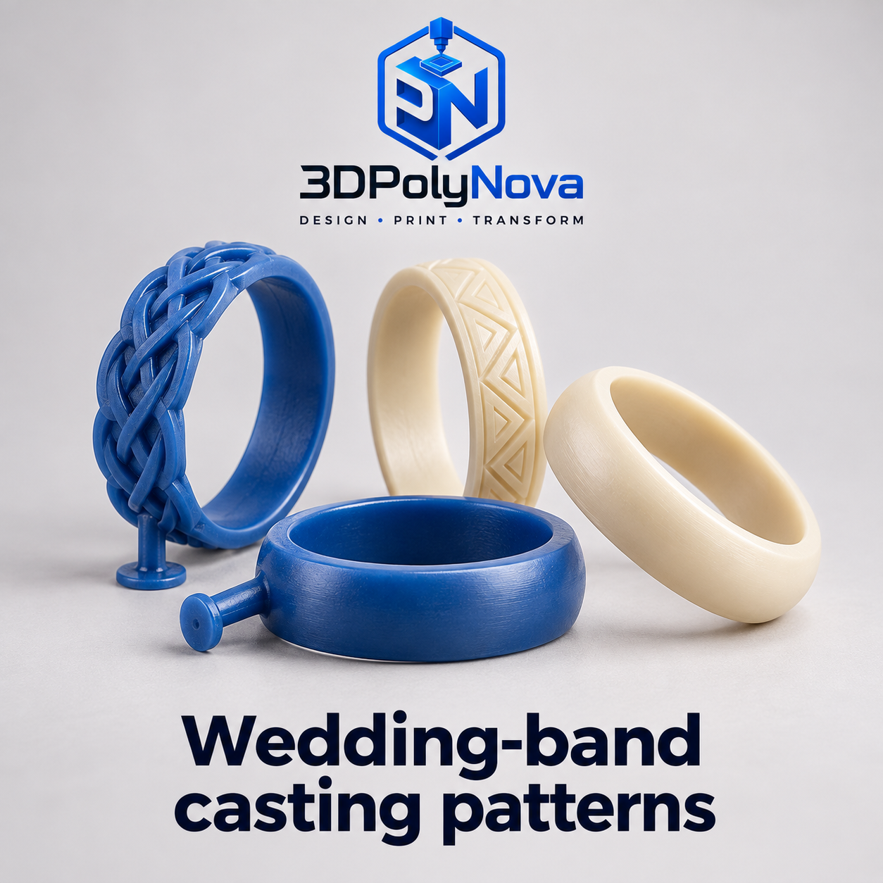 On-demand Custom 3D Products: Wedding-band casting patterns-1